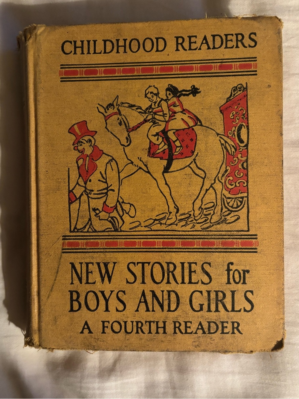 vintage 1930s school textbook Fourth Reader from the Childhood Readers series.